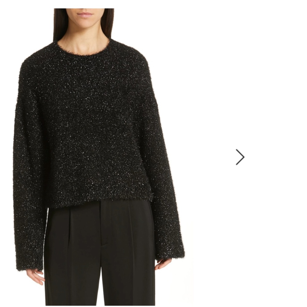 Vince Black Metallic Sparkle Crewneck Sweater